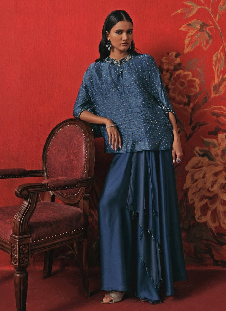 Twenty Nine Teal Blue Bandhani Top And Skirt SetFabilicious Fashion