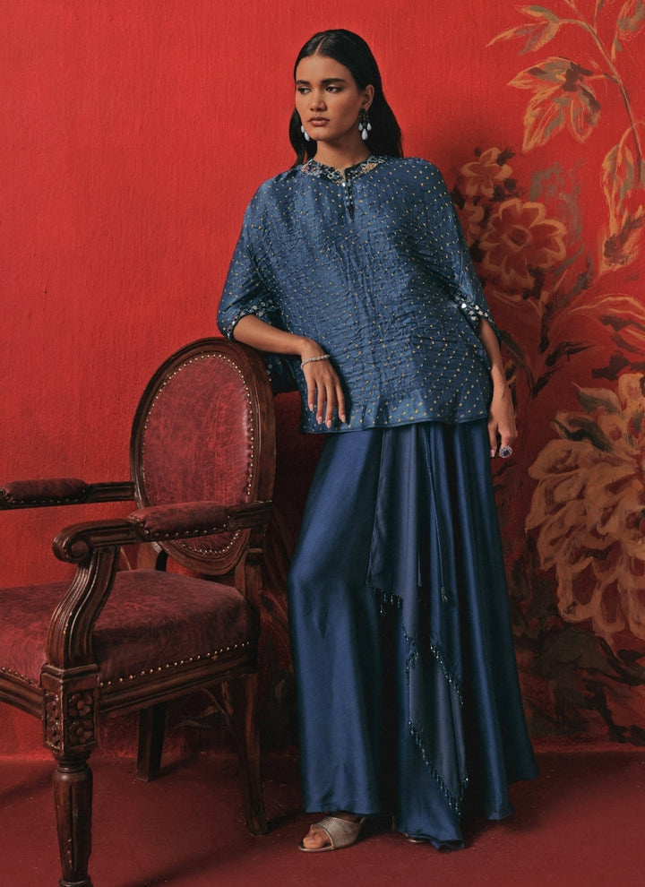 Twenty Nine Teal Blue Bandhani Top And Skirt SetFabilicious Fashion