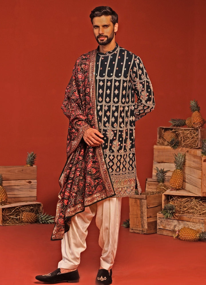 Teal Blue Embroidered Kurta Patiala Set With Dupatta Kalpraag - Fabilicious Fashion