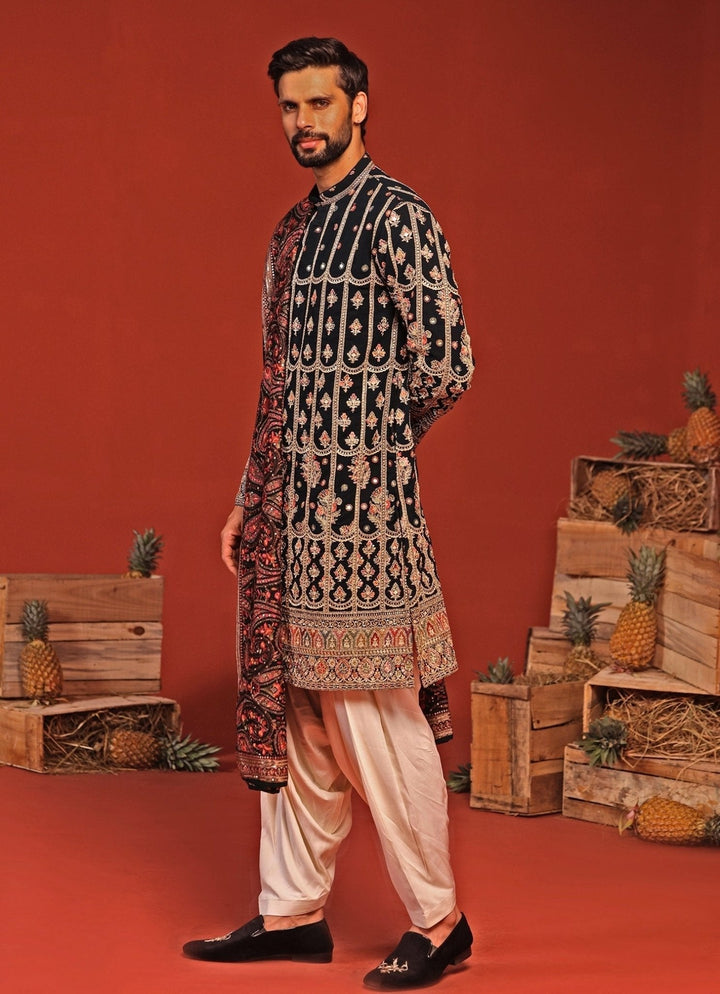 Teal Blue Embroidered Kurta Patiala Set With Dupatta Kalpraag - Fabilicious Fashion
