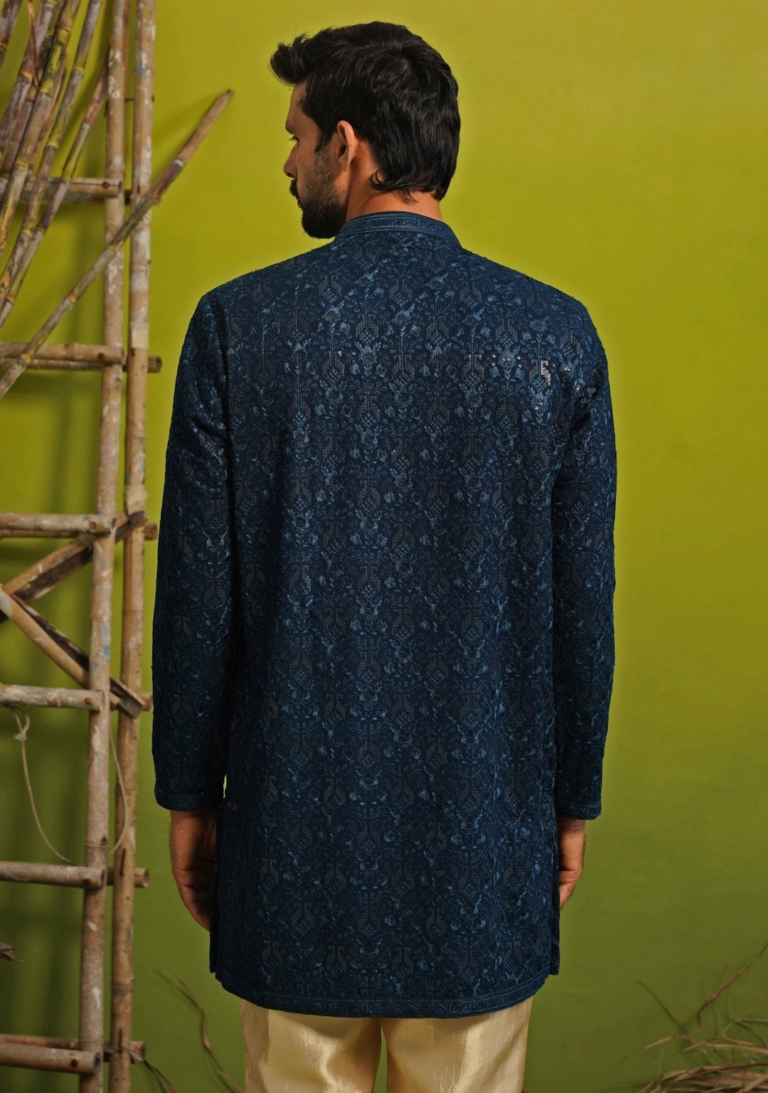 Teal Blue Georgette Short Kurta Set Kalpraag - Fabilicious Fashion