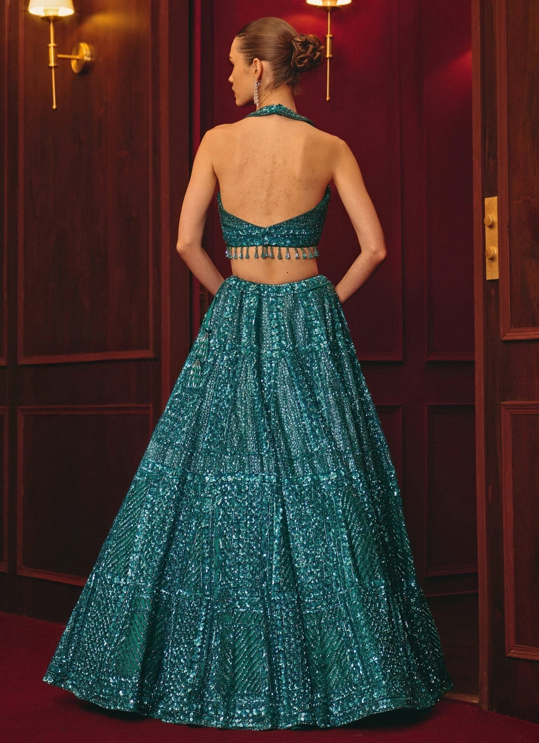 Teal Blue Soft Net Lehenga Angad Singh - Fabilicious Fashion