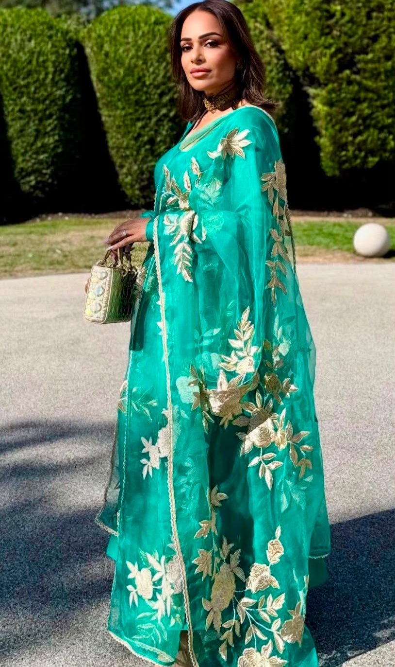 Anisha Shetty The Punam Gul Green AnarkaliFabilicious Fashion