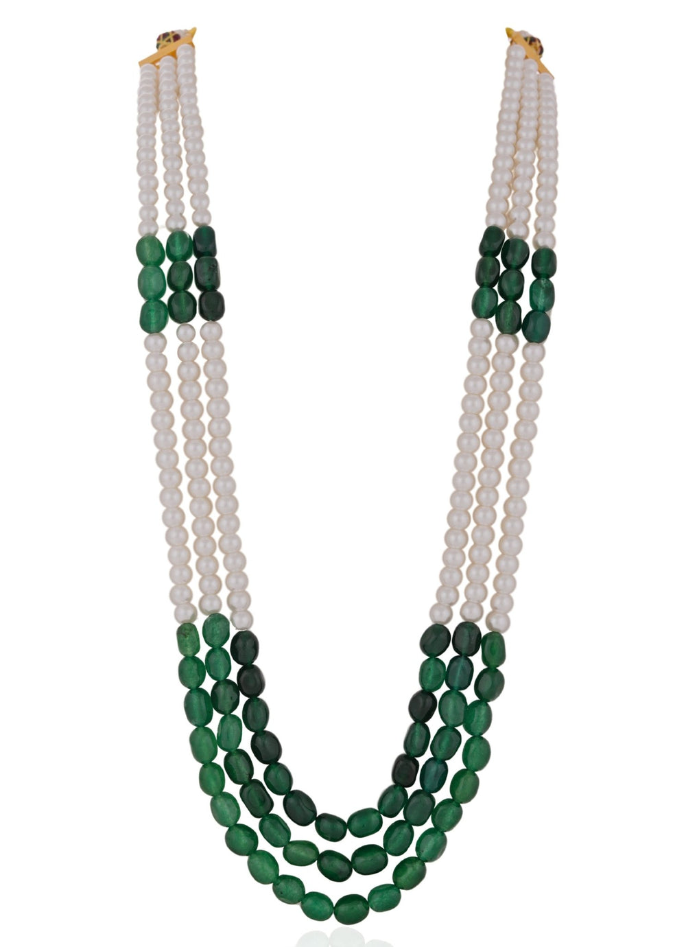 Three Layer Emerald Green Beaded Maala Riana by Shikha Jindal - Fabilicious Fashion