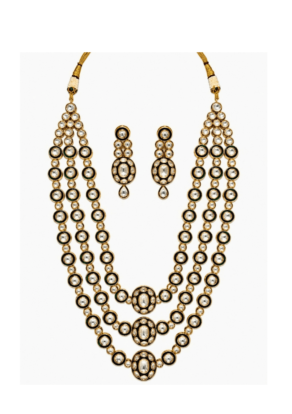 Vivinia By Vidhi Mehra Three Layer Moissanite Polki Necklace SetFabilicious Fashion