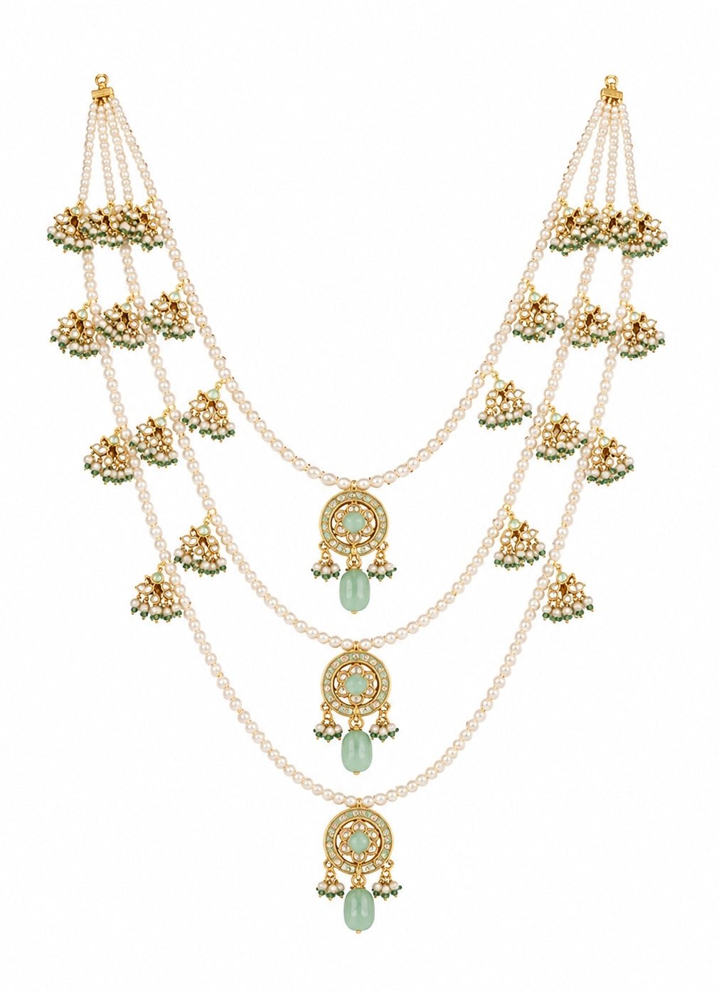 Vivinia By Vidhi Mehra Three Layer Pearl &amp; Kundan Groom MalaFabilicious Fashion
