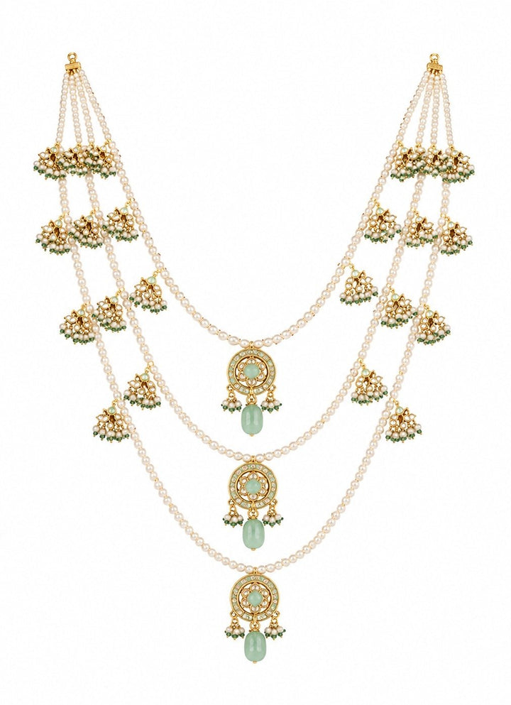 Vivinia By Vidhi Mehra Three Layer Pearl &amp; Kundan Groom MalaFabilicious Fashion