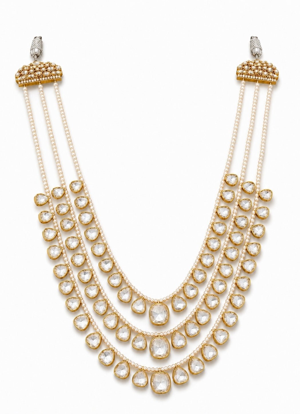 Vivinia By Vidhi Mehra Three-Layered Pearl Kundan MalaFabilicious Fashion