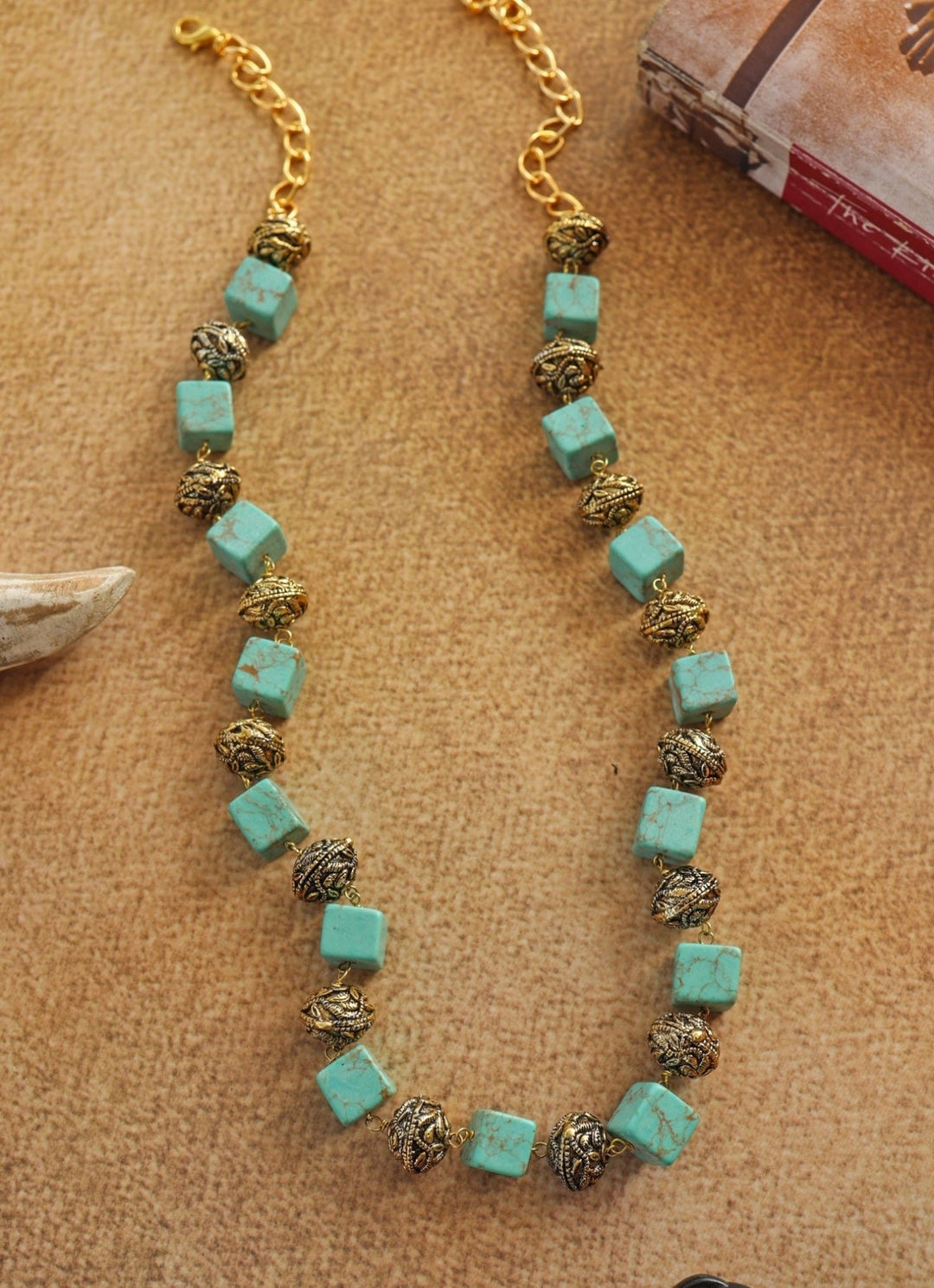 Do Taara Turquoise Blue Beaded NecklcaeFabilicious Fashion