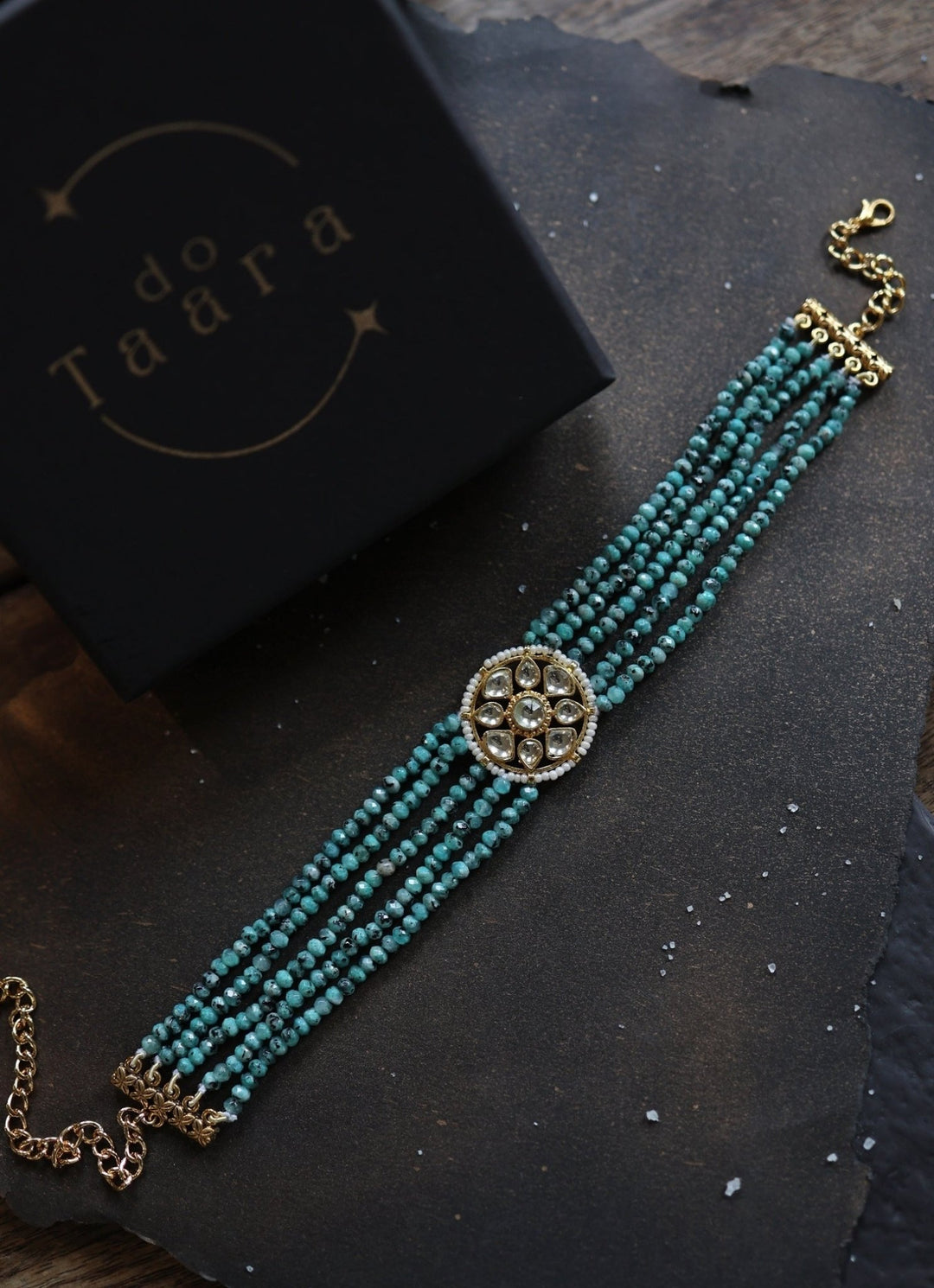 Do Taara Turquoise Blue Kundan Choker NecklaceFabilicious Fashion