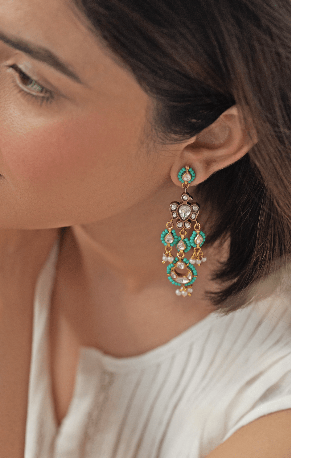 Do Taara Turquoise Blue Kundan EarringsFabilicious Fashion