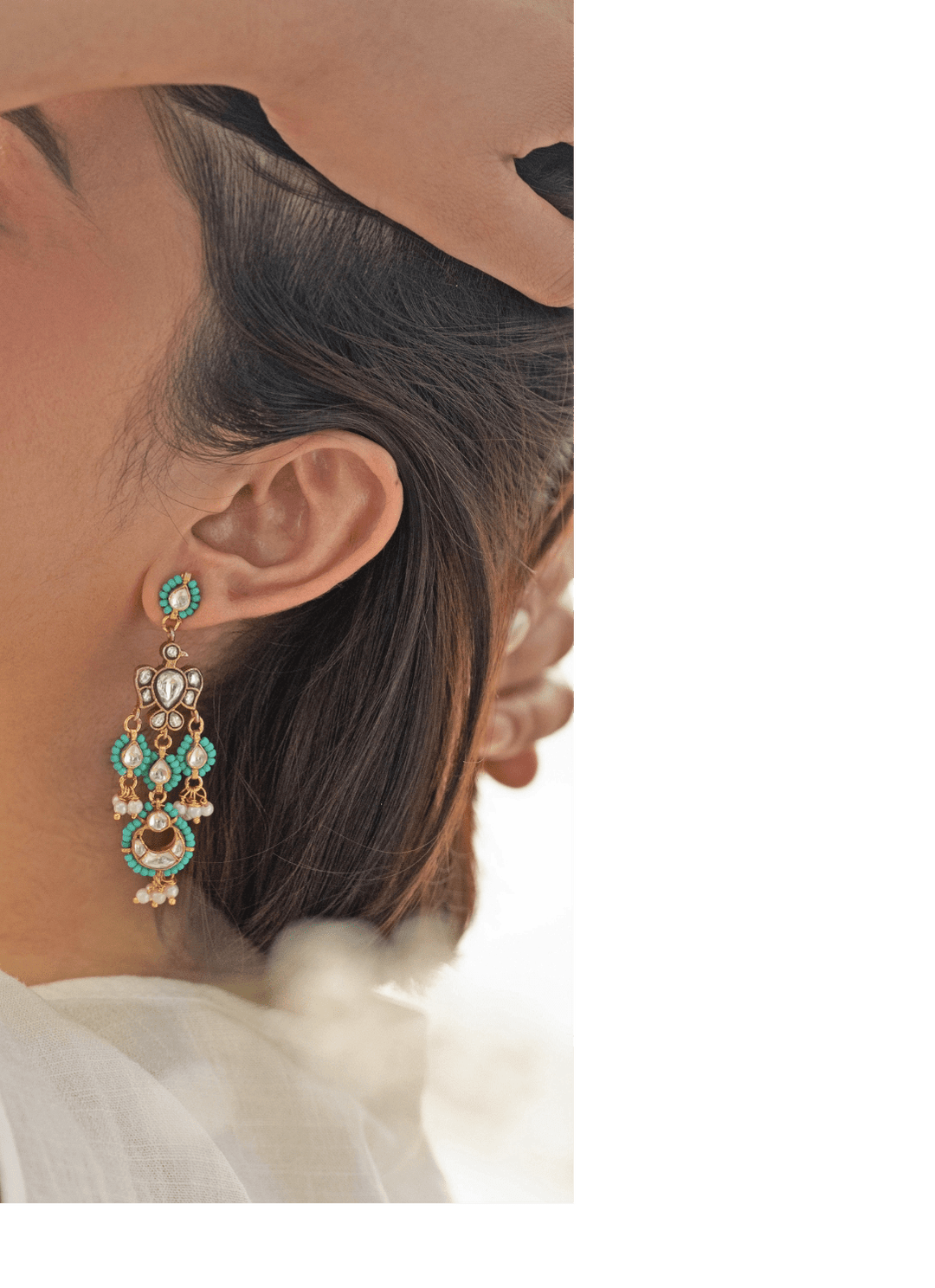 Do Taara Turquoise Blue Kundan EarringsFabilicious Fashion
