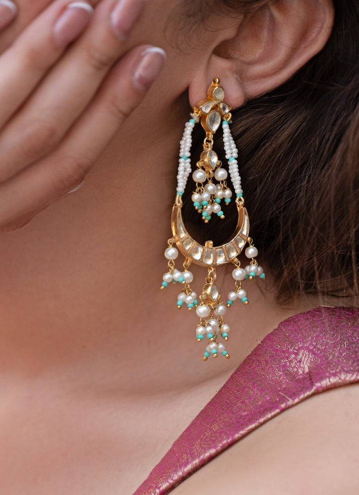 Do Taara Turquoise Blue Kundan EarringsFabilicious Fashion