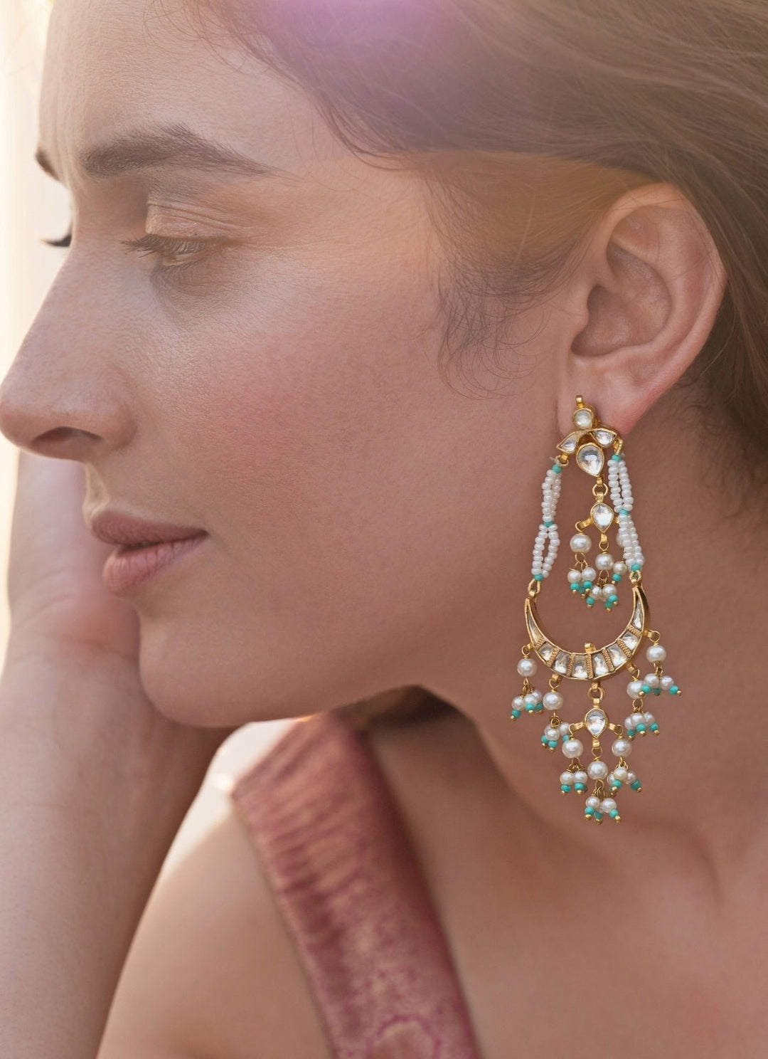 Do Taara Turquoise Blue Kundan EarringsFabilicious Fashion
