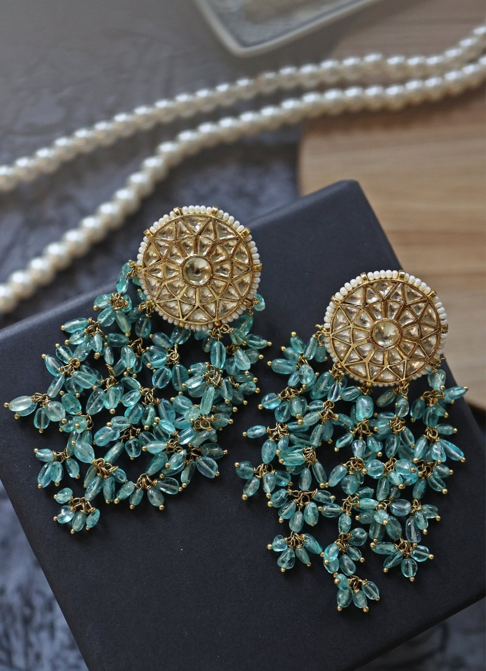 Do Taara Turquoise Blue Kundan EarringsFabilicious Fashion