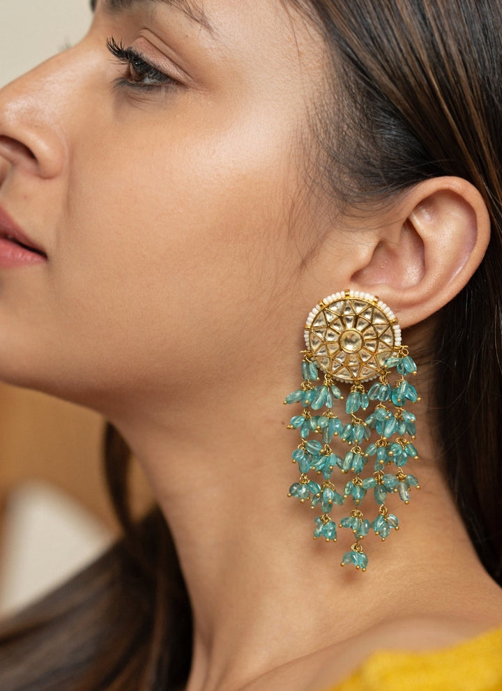 Do Taara Turquoise Blue Kundan EarringsFabilicious Fashion