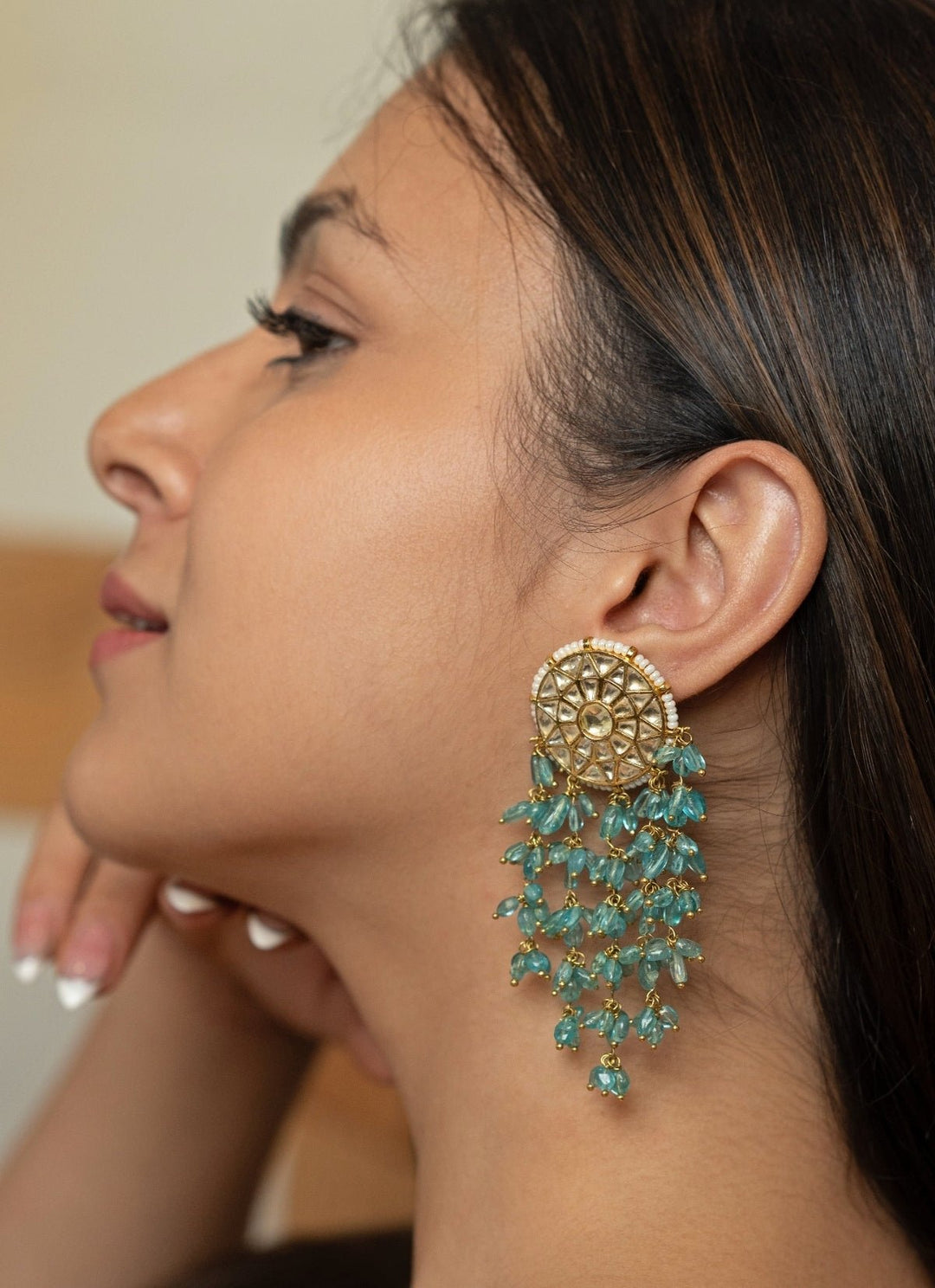 Do Taara Turquoise Blue Kundan EarringsFabilicious Fashion