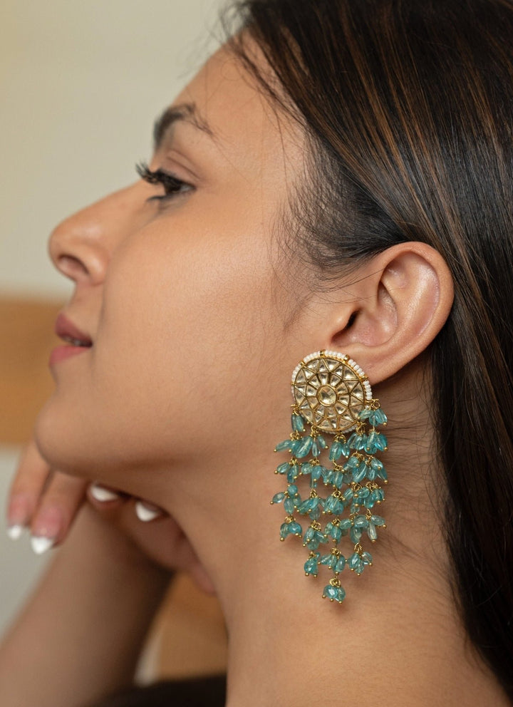 Do Taara Turquoise Blue Kundan EarringsFabilicious Fashion