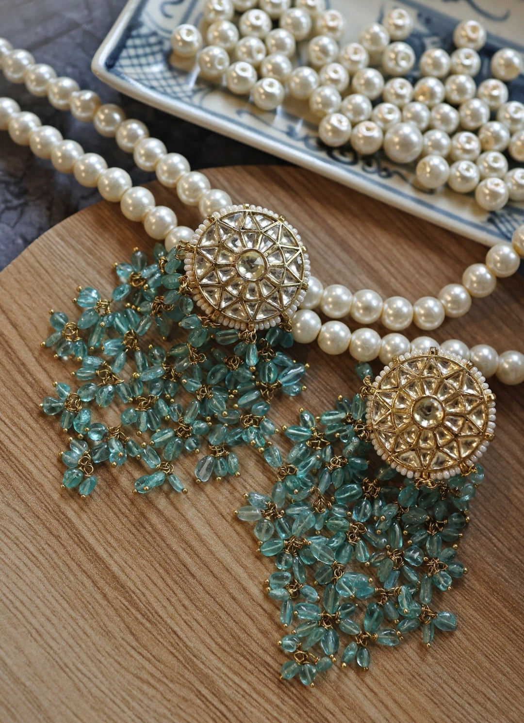 Do Taara Turquoise Blue Kundan EarringsFabilicious Fashion