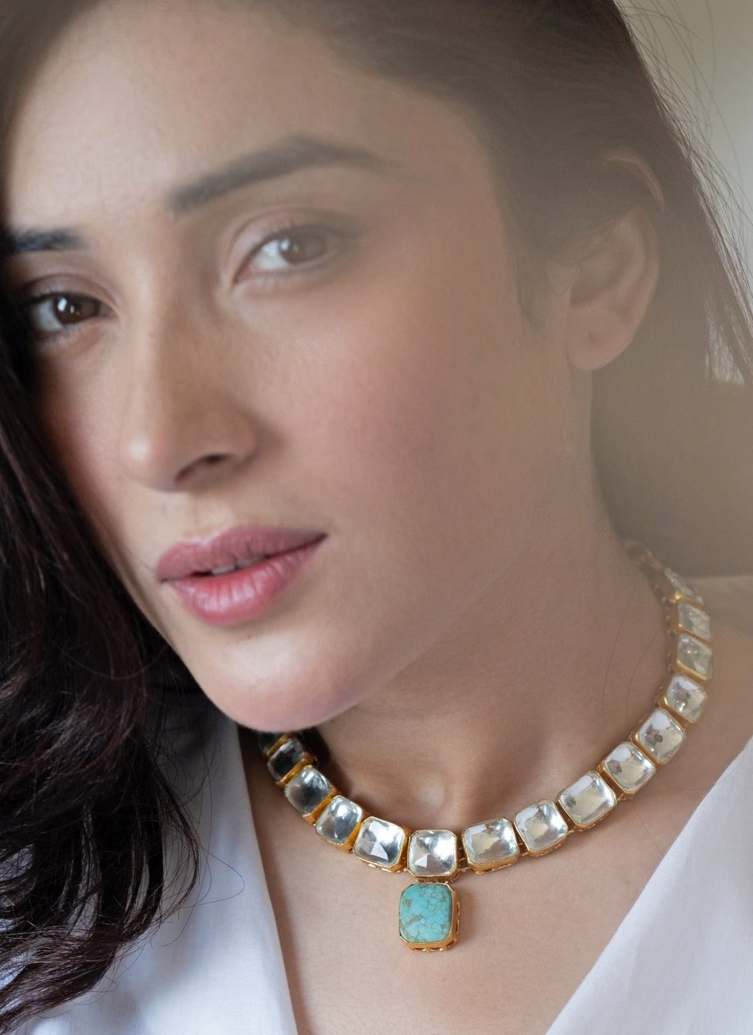 Do Taara Turquoise Blue Kundan Necklace SetFabilicious Fashion