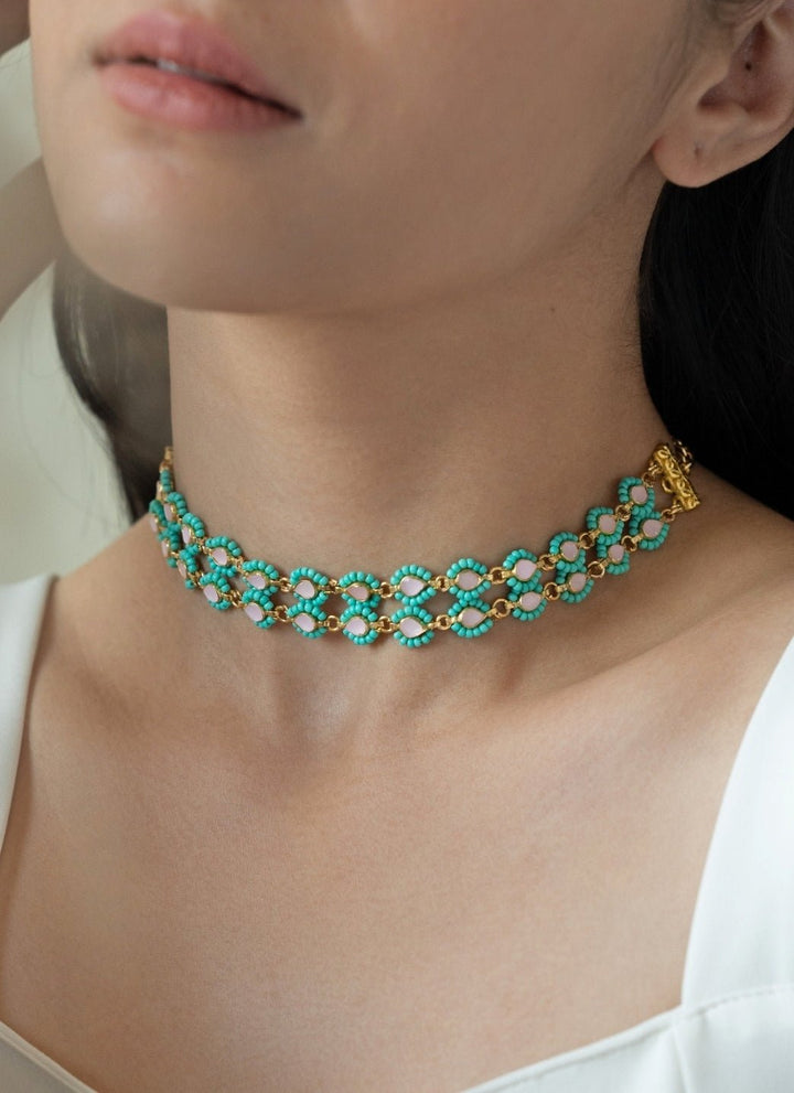 Do Taara Turquoise Blue Kundan NecklaceFabilicious Fashion