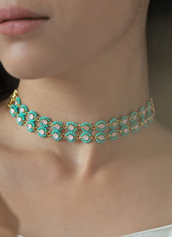 Do Taara Turquoise Blue Kundan NecklaceFabilicious Fashion