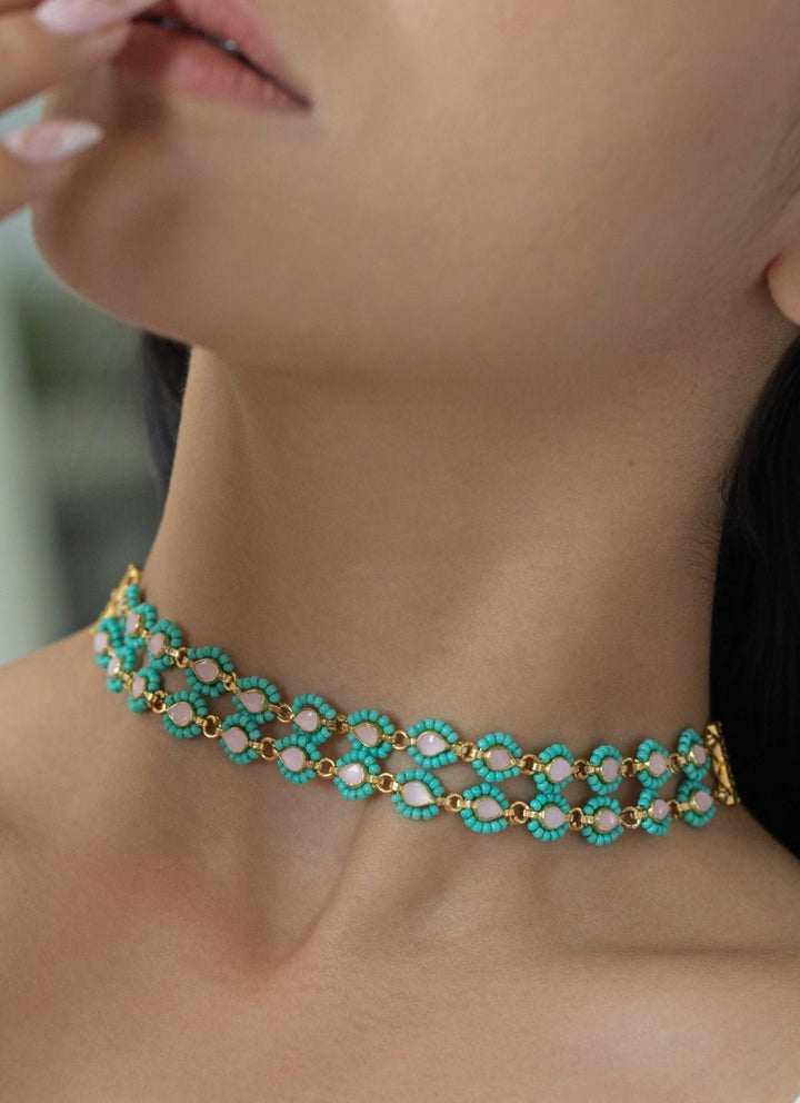 Do Taara Turquoise Blue Kundan NecklaceFabilicious Fashion