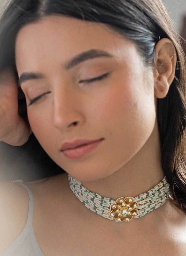 Do Taara Turquoise Blue Kundan Pearl NecklaceFabilicious Fashion