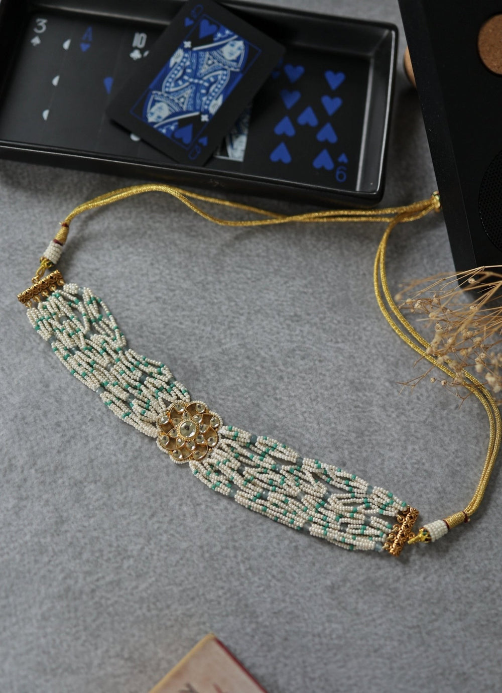 Do Taara Turquoise Blue Kundan Pearl NecklaceFabilicious Fashion