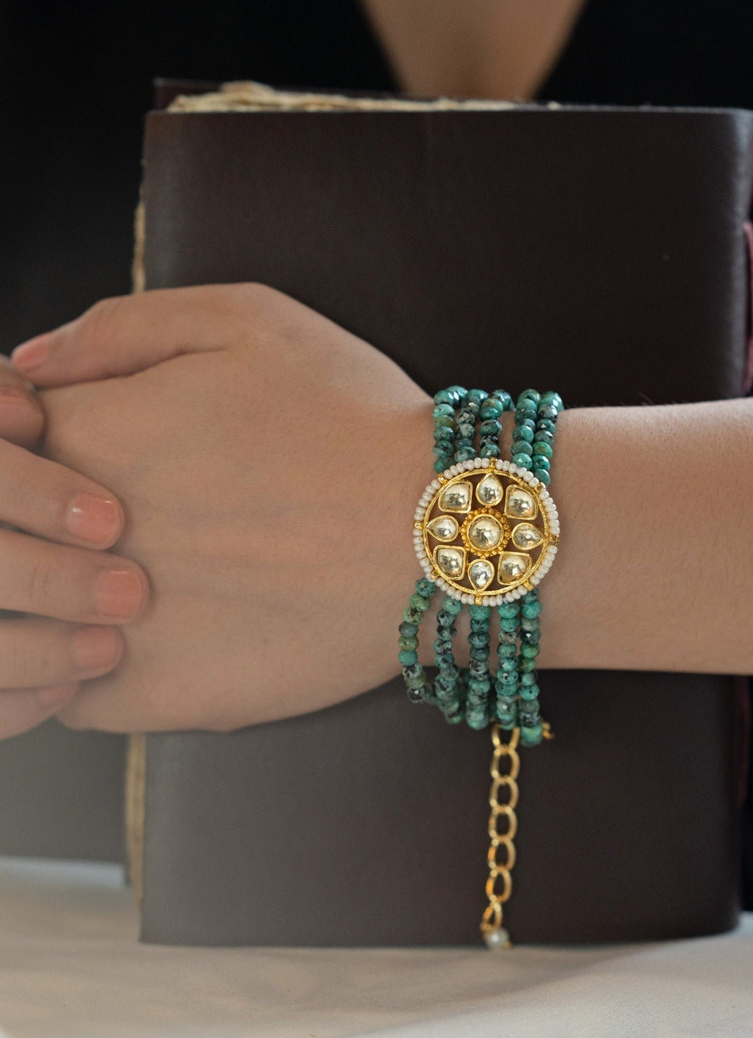 Do Taara Turquoise Green Kundan BraceletFabilicious Fashion