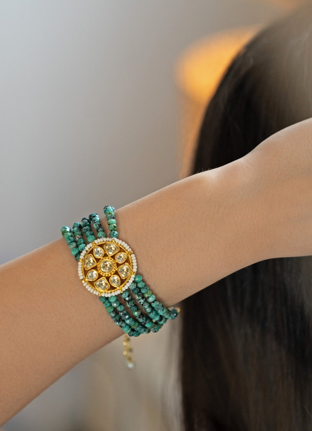 Do Taara Turquoise Green Kundan BraceletFabilicious Fashion