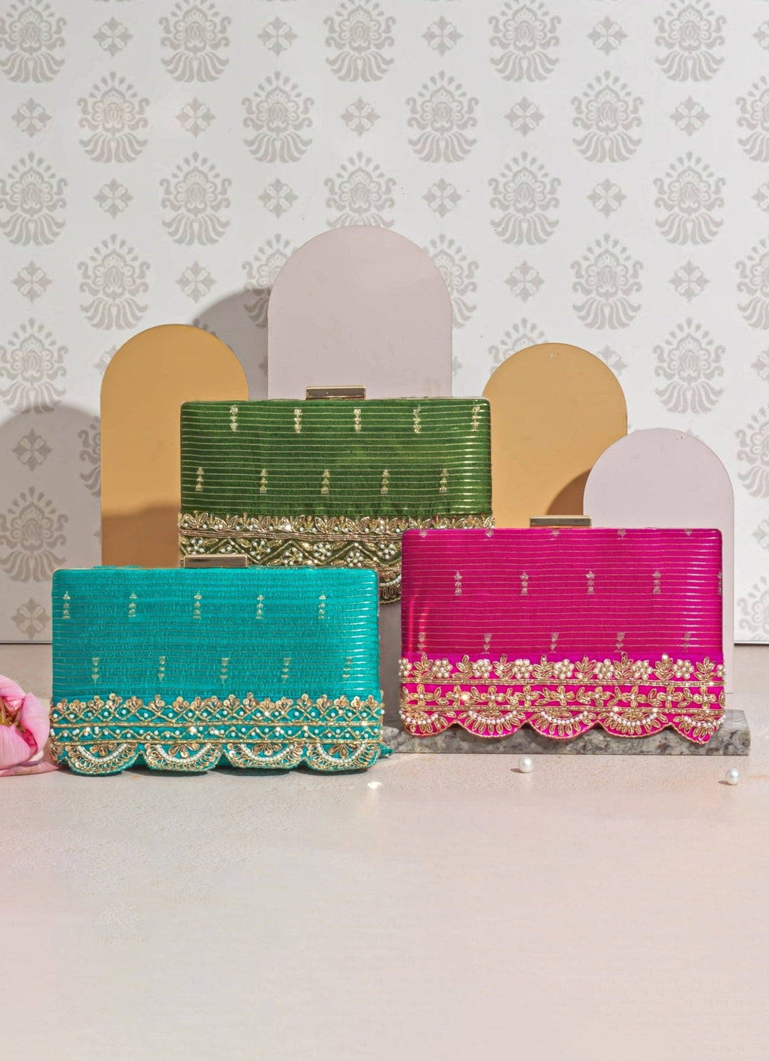 Turquoise Woven Clutch AMYRA - Fabilicious Fashion