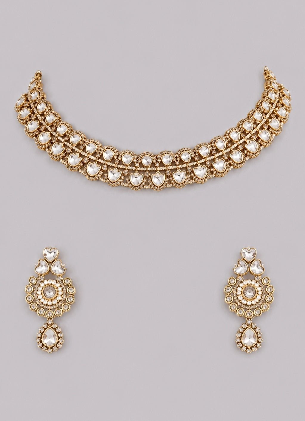 Zevar by Geeta Two Layer Polki And Kundan Necklace SetFabilicious Fashion