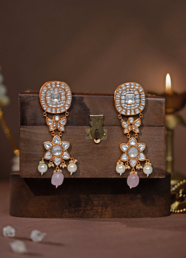 Tyaani Style Matte Gold Bridal Necklace Set Riana Jewellery - Fabilicious Fashion
