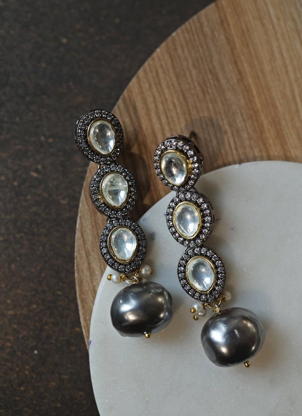 Do Taara Victorian Grey EarringsFabilicious Fashion