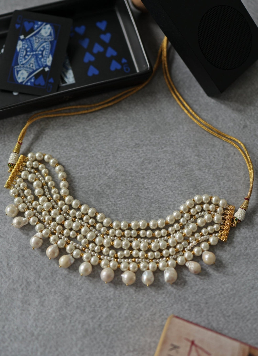 Do Taara Vintage Pearl Gold Choker NecklaceFabilicious Fashion