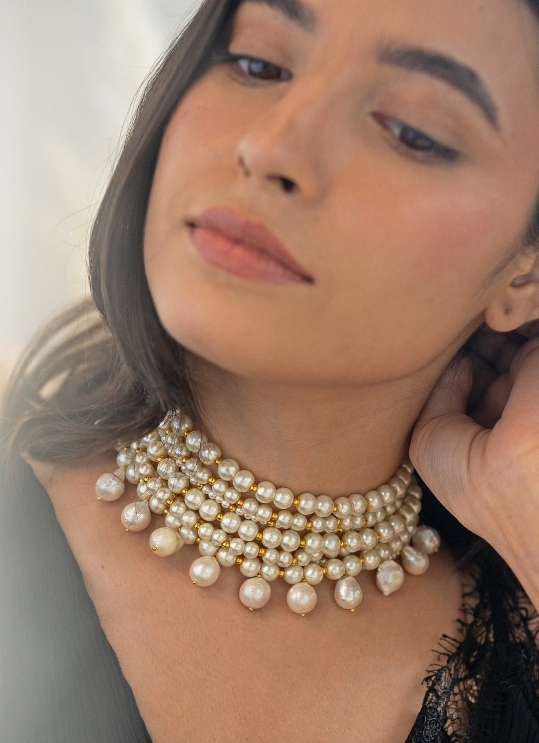 Do Taara Vintage Pearl Gold Choker NecklaceFabilicious Fashion