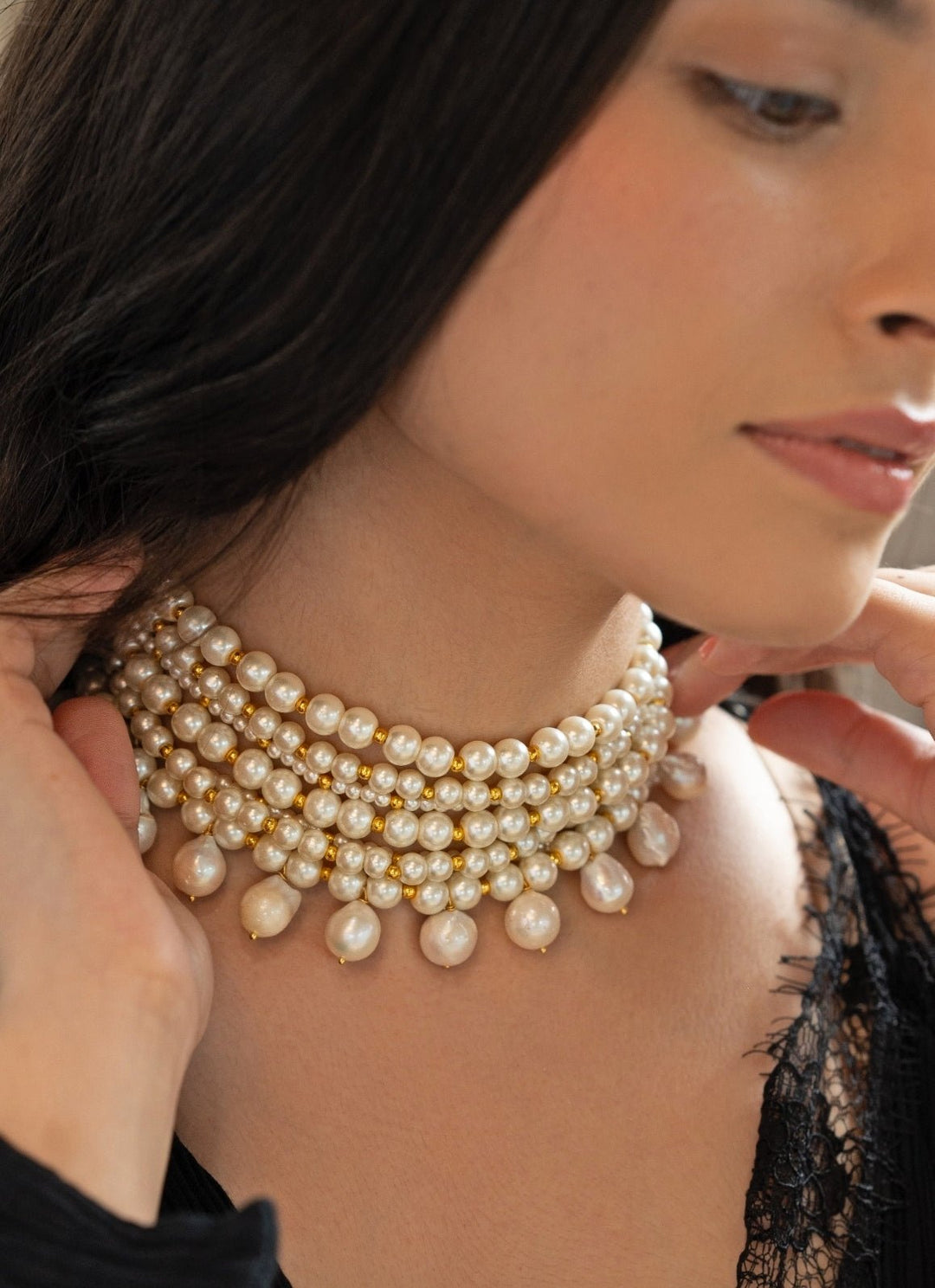 Do Taara Vintage Pearl Gold Choker NecklaceFabilicious Fashion