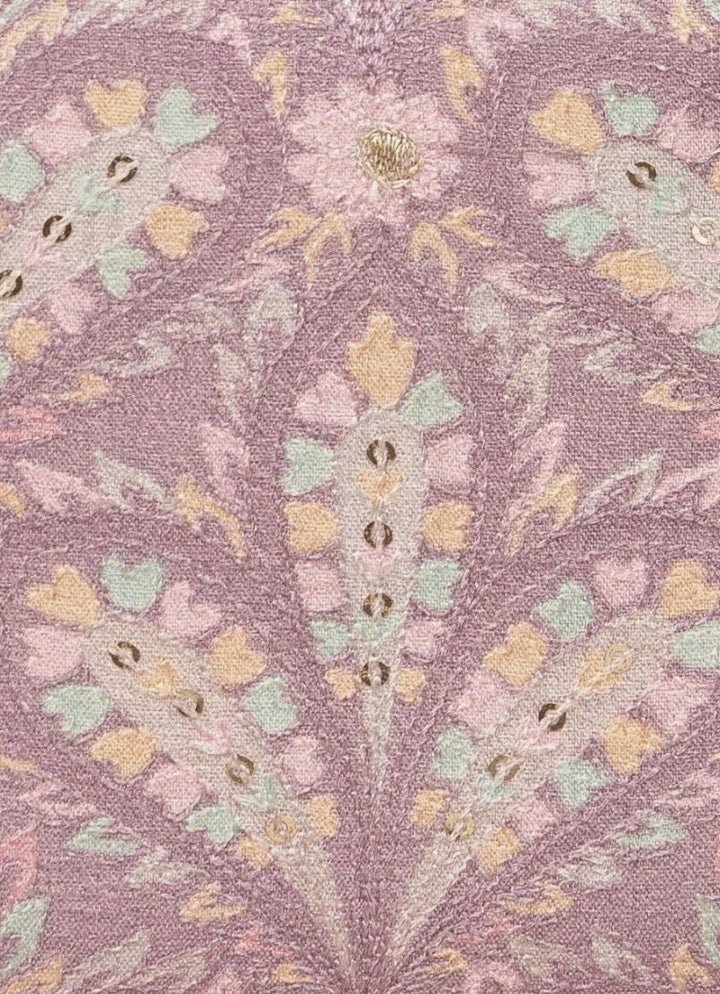 Violet Embroidered Zip Wallet AMYRA - Fabilicious Fashion