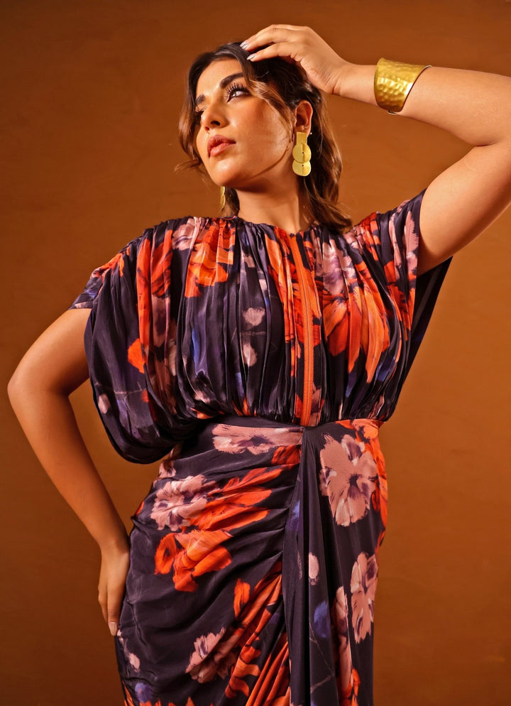 Studio Surbhi Violet Printed Crepe Kaftan GownFabilicious Fashion