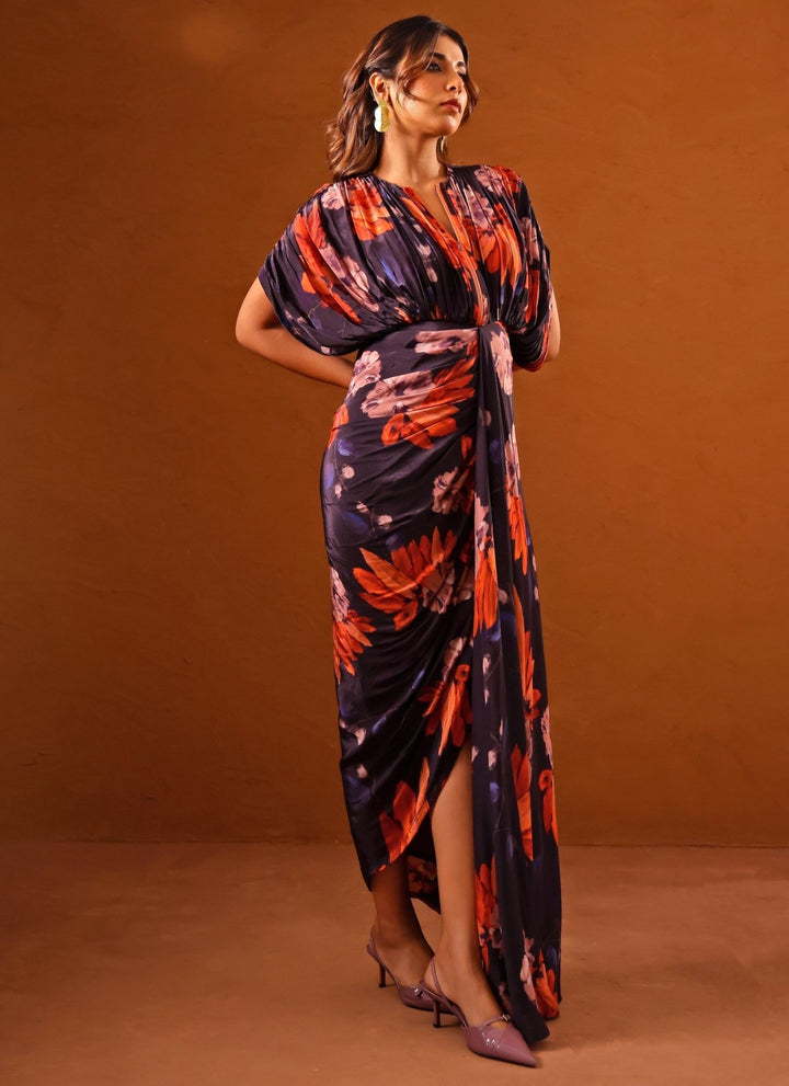 Studio Surbhi Violet Printed Crepe Kaftan GownFabilicious Fashion