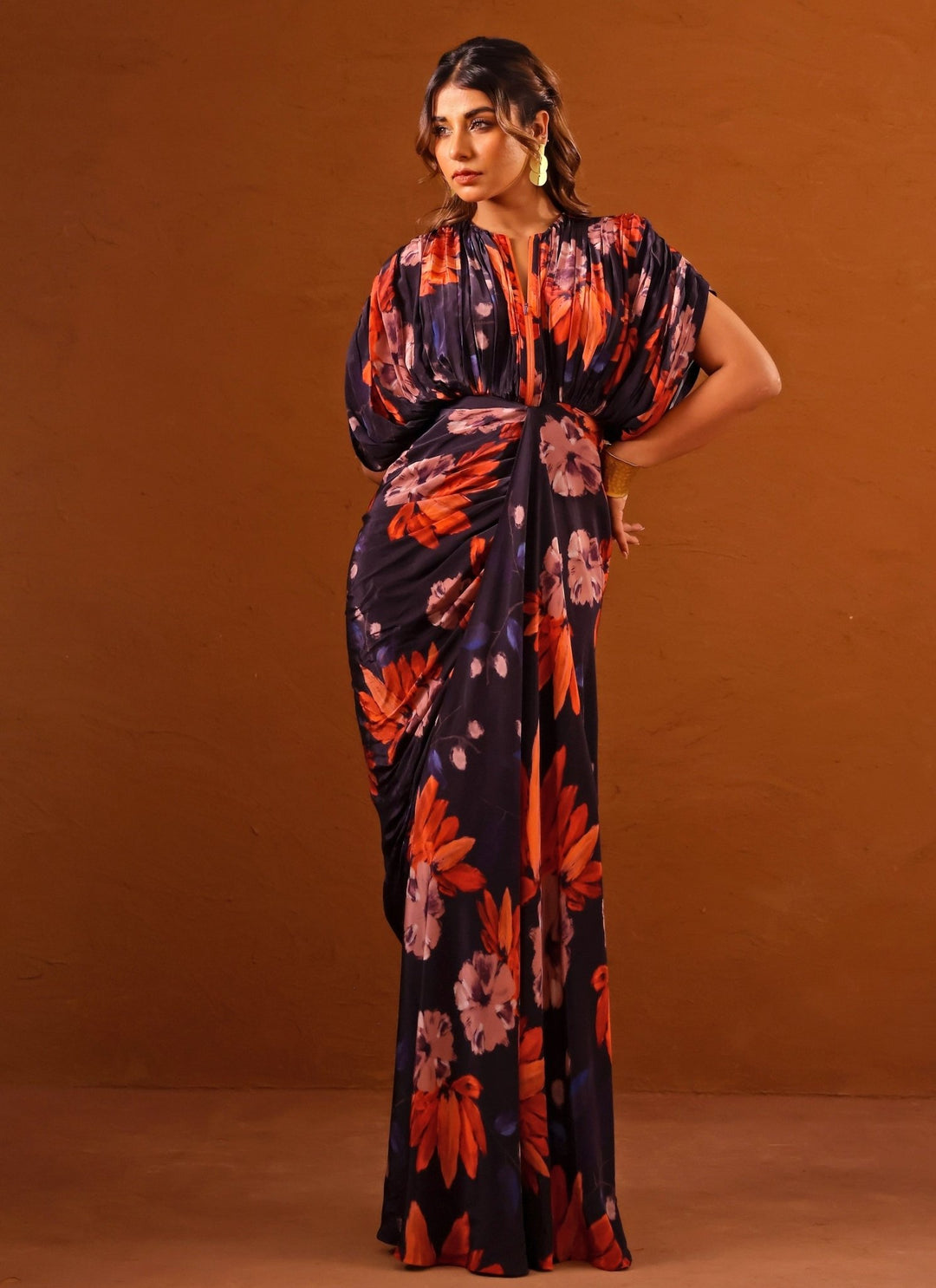 Studio Surbhi Violet Printed Crepe Kaftan GownFabilicious Fashion