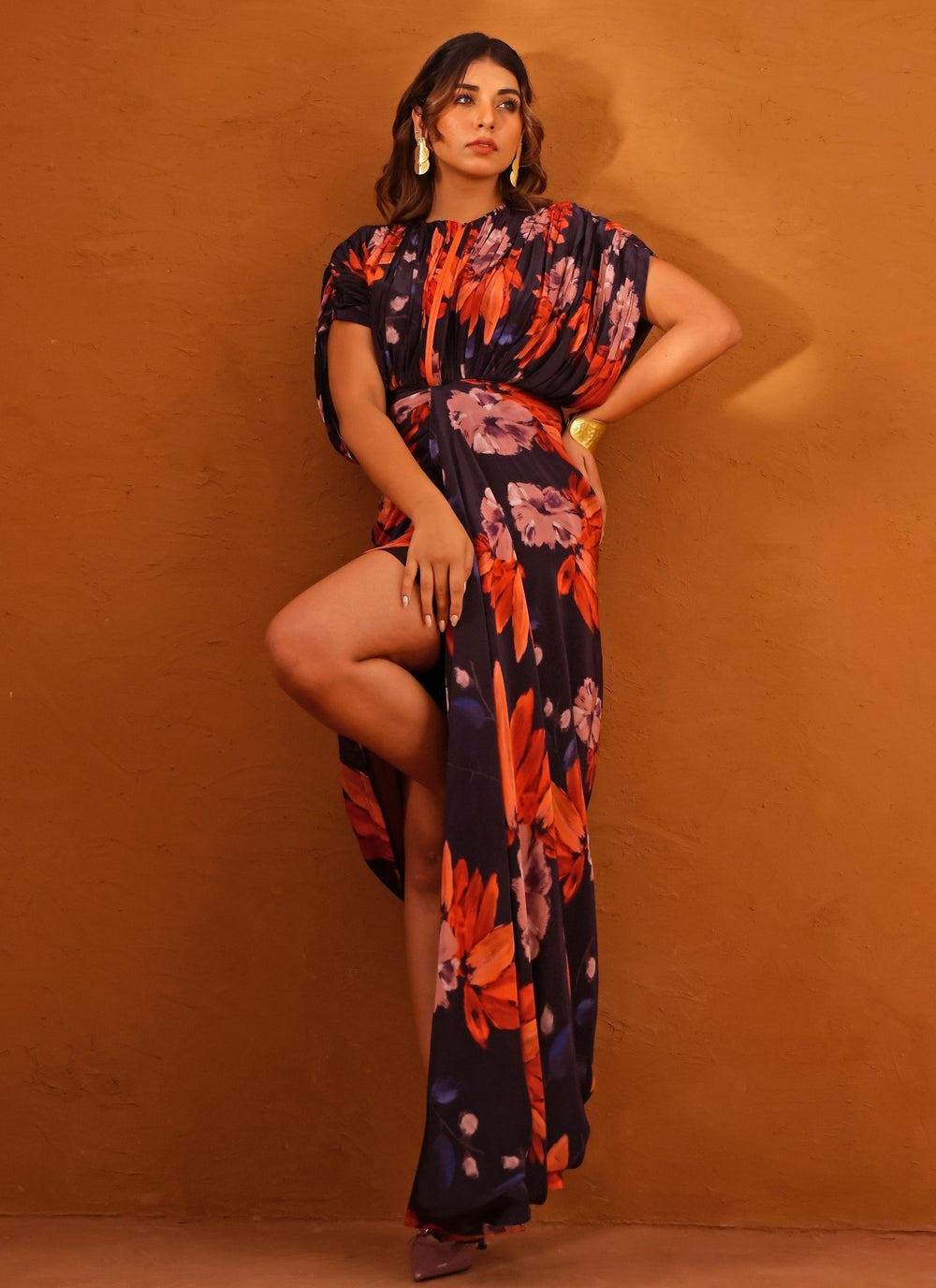 Studio Surbhi Violet Printed Crepe Kaftan GownFabilicious Fashion