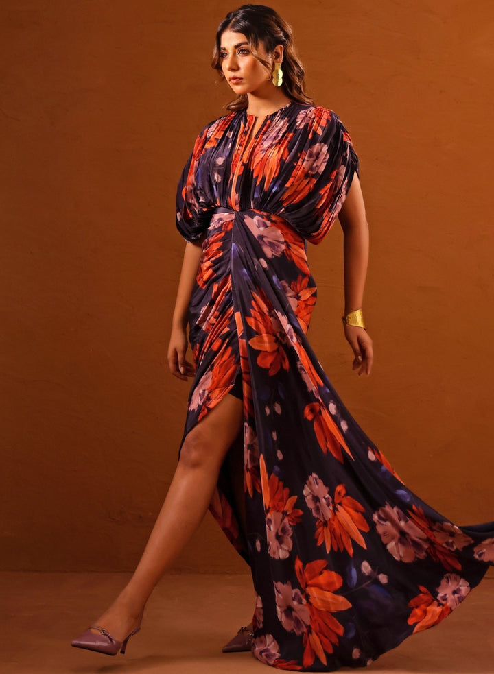 Studio Surbhi Violet Printed Crepe Kaftan GownFabilicious Fashion
