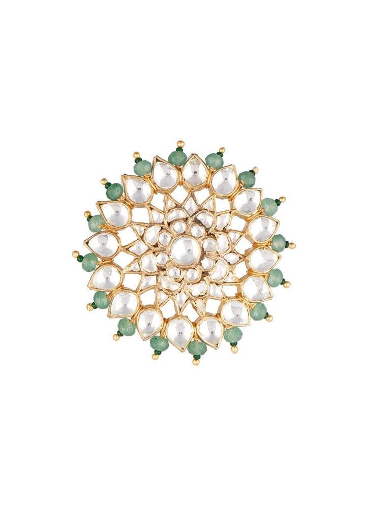 White And Green Flower Ring Riana Jewellery - Fabilicious Fashion