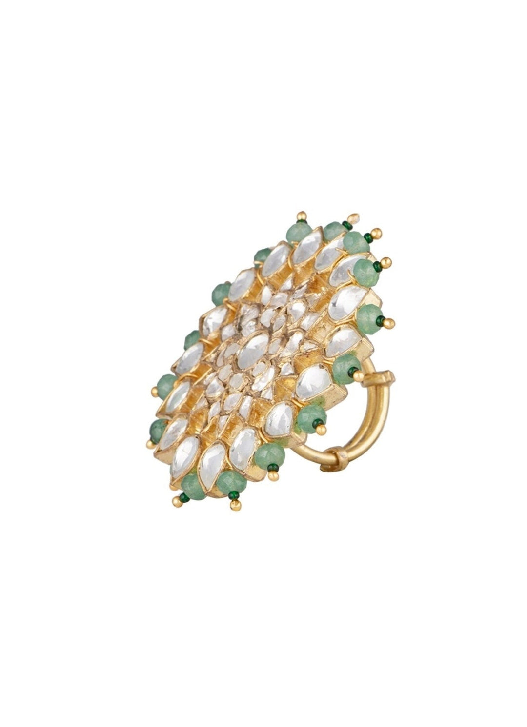 White And Green Flower Ring Riana Jewellery - Fabilicious Fashion