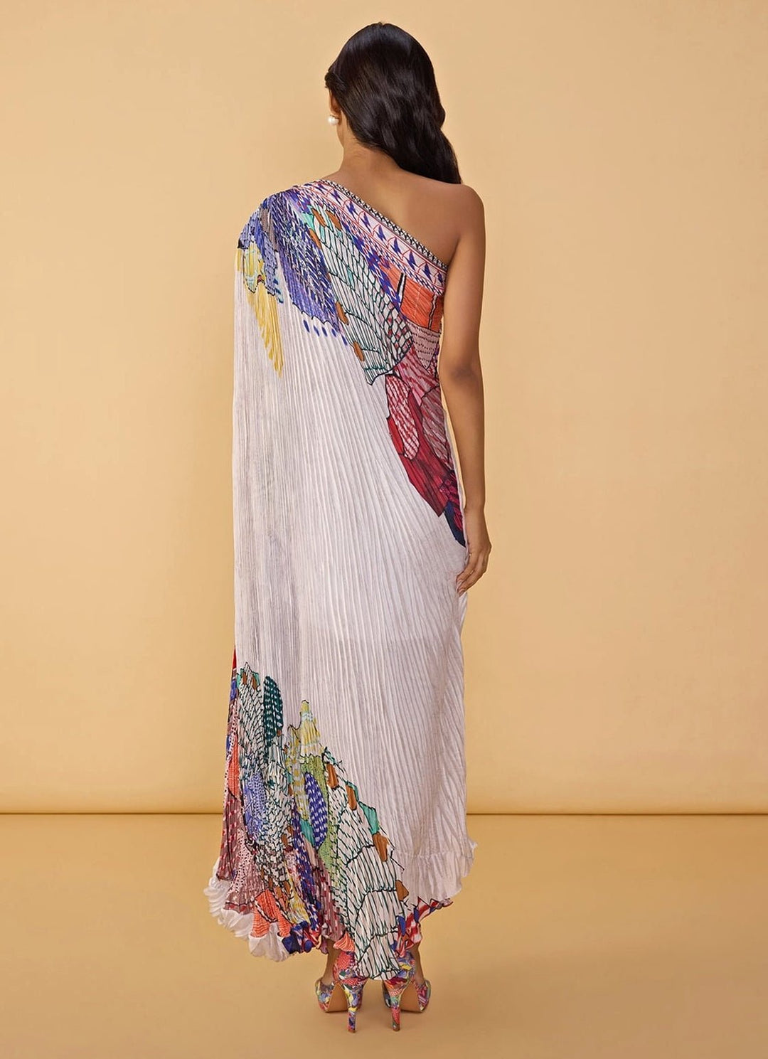 White Bird Print Kaftan Dress Saaksha &amp; Kinni - Fabilicious Fashion