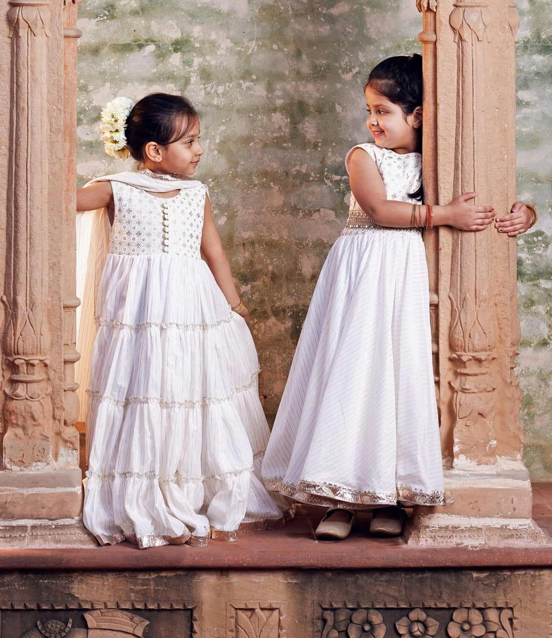 Chotibuti White Cotton Anarkali With BeltFabilicious Fashion