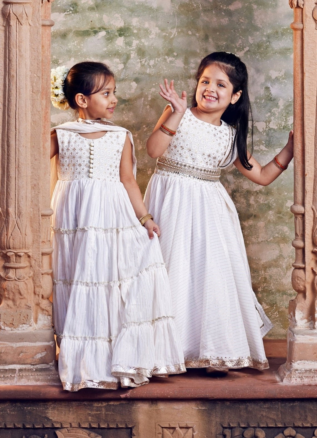 Chotibuti White Cotton Anarkali With BeltFabilicious Fashion