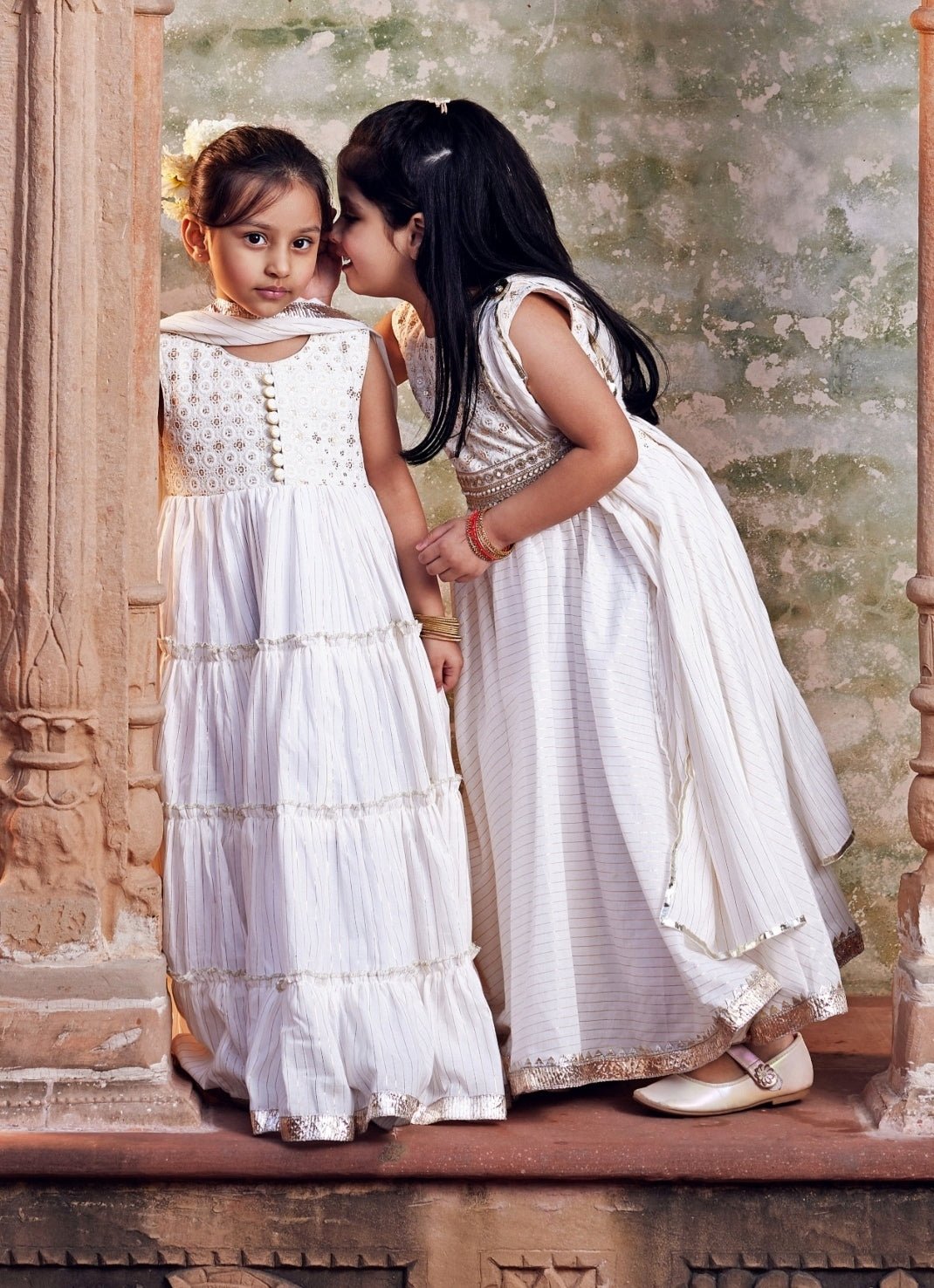Chotibuti White Cotton Anarkali With BeltFabilicious Fashion